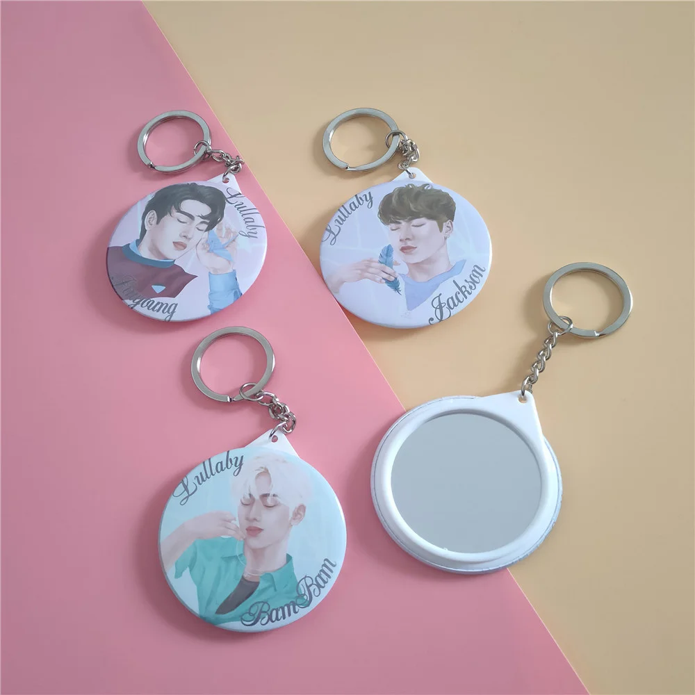 1 шт. Kpop Got7 мультяшный брелок Подвеска зеркало для макияжа милый JB бэмбам Джексон