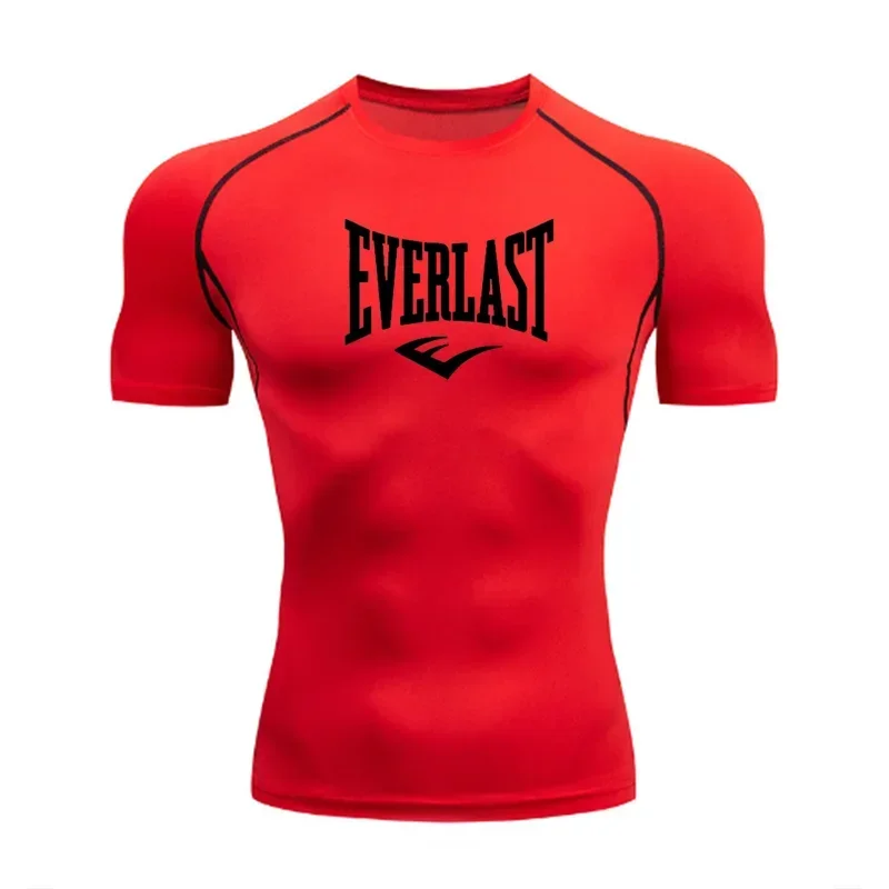 Фото EVERLAST Мужская компрессионная футболка с длинными рукавами, защита от солнца, вторая кожа, бег, фитнес, защита от рашпин, тренировочная одежда №3