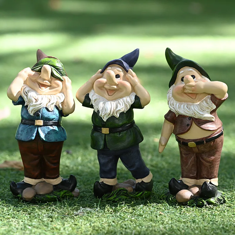 

Homhi Dwarf Sculpture Outdoor Garden Courtyard Decoration Gardening Decoration Dwarf Cartoon Resin Ornaments Jardin HBJ-091