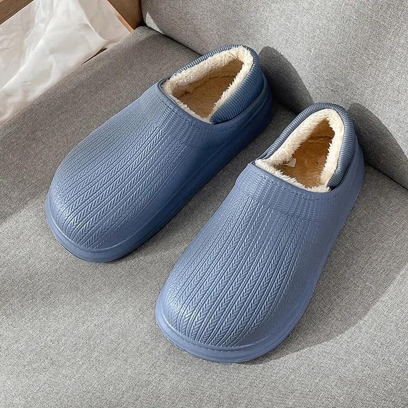 Home Slippers Men Indoor Witer Shoes Men Women Couple Shoes Women Non-slip Floor Shoes Thick Bottom Soft Cotton Slippers Slide