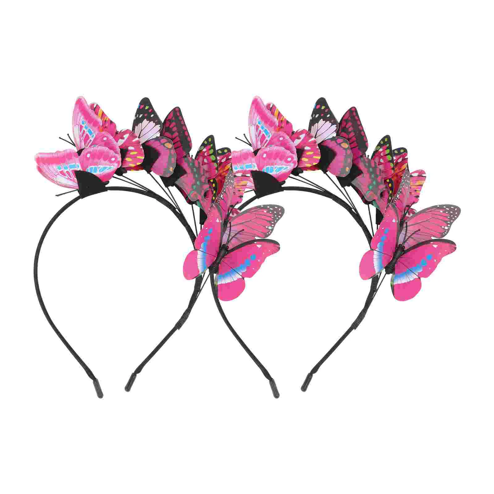 

2pcs Creative Wedding Headdress Party Photo Prop Bride Hair Band (Rosy)