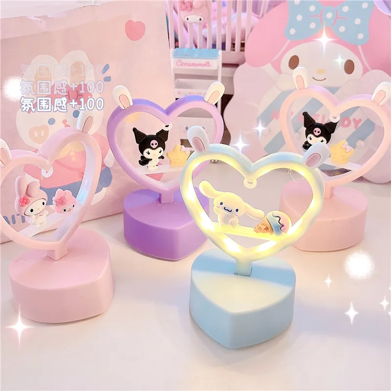 

Creative Cartoon 3D DIY Kawaii Cinnamoroll Dog My Melody Kuromi Sanrios Plush Mini Table Lamp Cute Night Light Girl Toys Gift