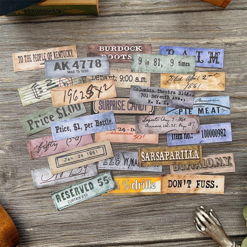 Длинные стикеры в стиле ретро панк с фрагментами для самостоятельной сборки