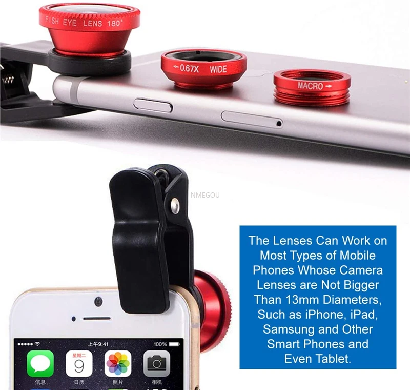 Portable 3 In1 Fish Eye Camera Mobile Phone Lens for Smartphone Wide Angle Fisheye Clip Macro Telephone Android Accessoires |