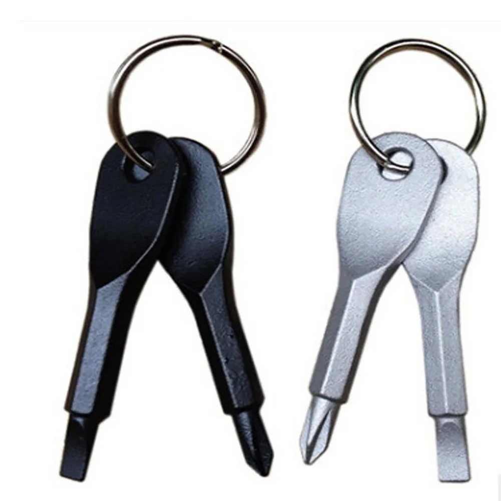 

Mini Screwdriver Pocket Key Ring Repair Hand Tool Multi Gadget Portable Phillips Keyring Hike Outdoor Slotted Screwdriver