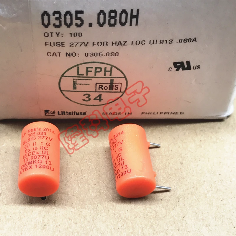 0305.080H Импортированный из США предохранитель 277 В HAZ LOC 80 мА 305.080 UL913