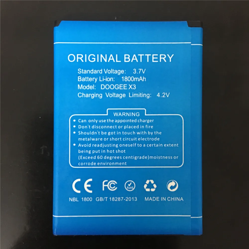 

100% NEW High Quality 1800mAh Li-ion Replacement Battery for DOOGEE X3 Smartphone +Tracking Code