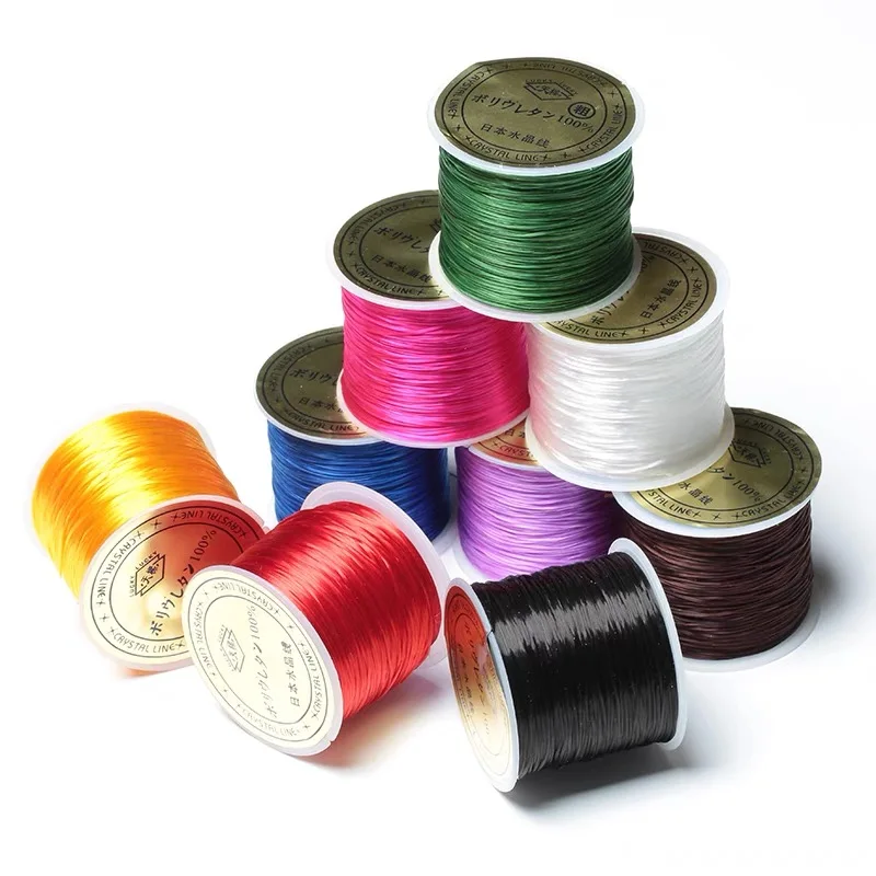 Эластичная нить 60 метров 0 8 мм круглая Хрустальная линия нейлоновый резиновый