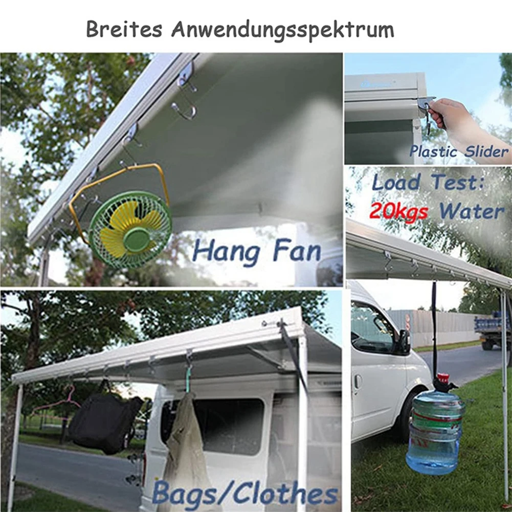 

8PCS Camping Awning Hooks Clips RV Tent Hangers Light Hangers For Caravan Camper High Quality Durable Car Accessories