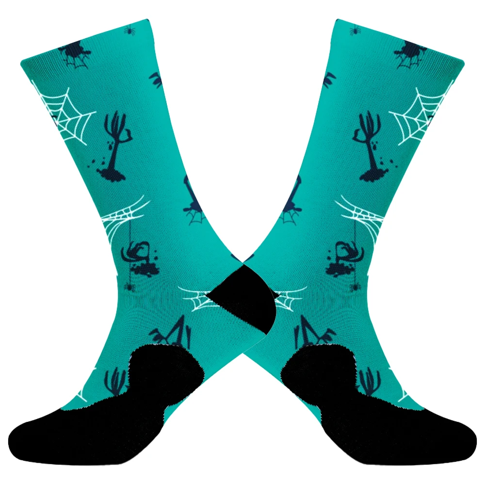 Новые забавные мужские носки для Хэллоуина с черепом инопланетянином тыквой