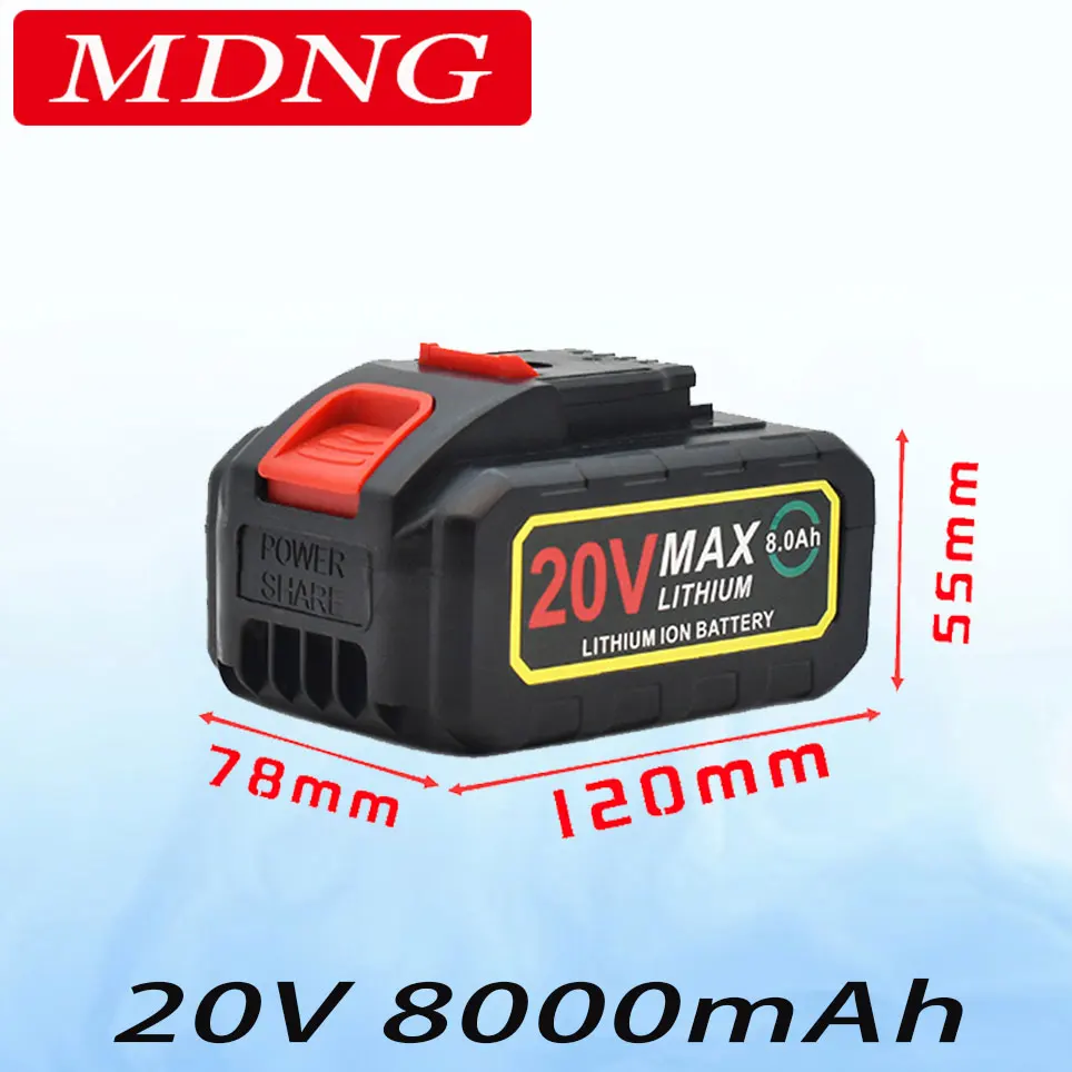 

NEW 20V 8000mAh Lithium Li-ion Battery for Day Cordless Wrench Power Tool Electric Drill Fast Charging Factory Outlet