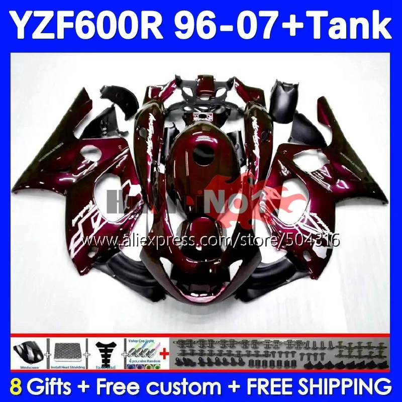 

Thundercat Kit For YAMAHA YZF-600R YZF 600R 38No.18 YZF600R 1996 1997 1998 1999 2000 2001 02 03 04 05 06 07 Fairing wine red blk