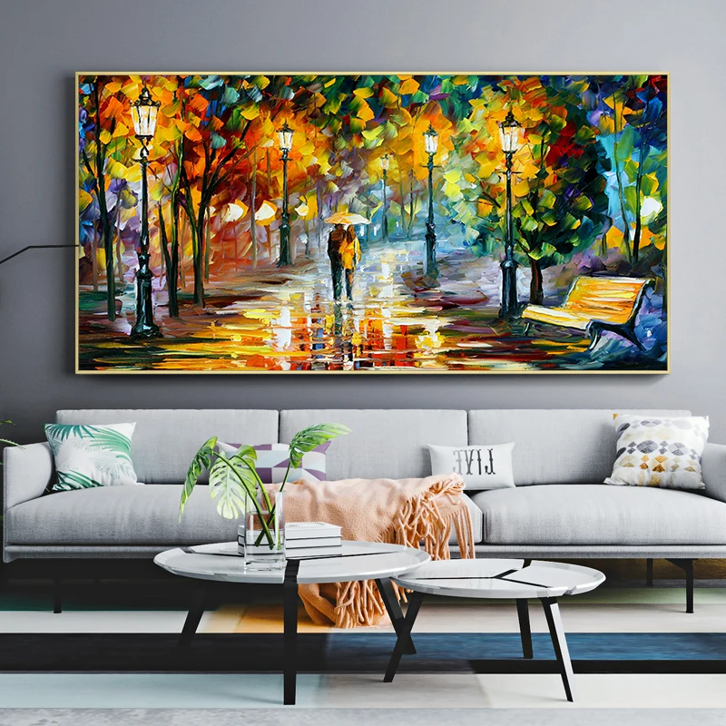 

Картина на холсте с изображением дороги влюбленной в дождливую планку, абстрактный пейзаж, плакаты и принты, настенные картины для декора гостиной