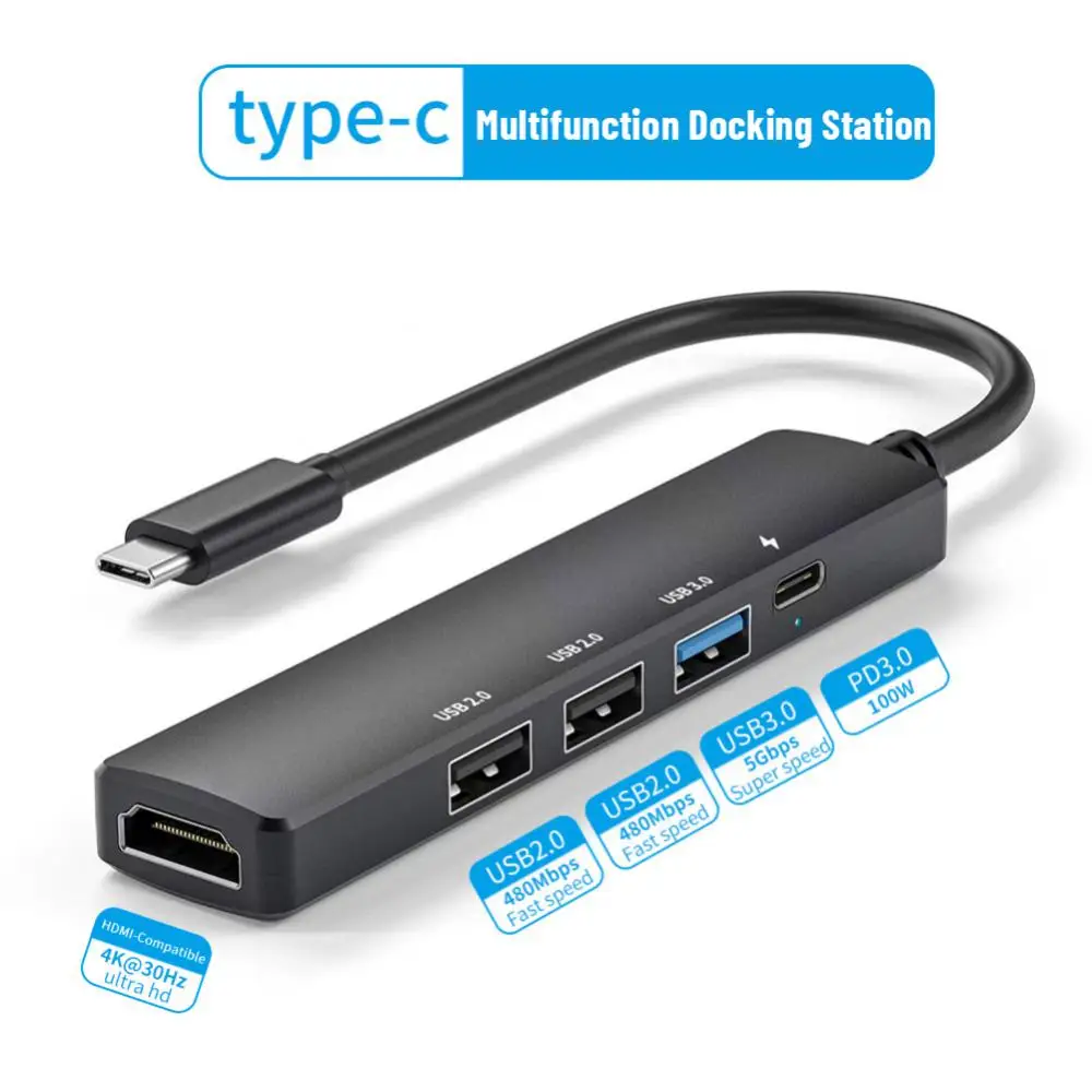 

Dock Station Type C Hdmi-compatible Usb Hub Hdtv Multiple Expander Splitter For Macbook Pro Ipad Pro Samsung Galaxy Note 10 S10