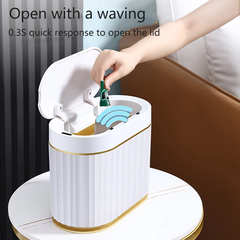 

Мини-умный датчик, мусорный бак, стол, маленький милый светильник, роскошное ведро для хранения ветра, индукционное автоматическое водонепр...