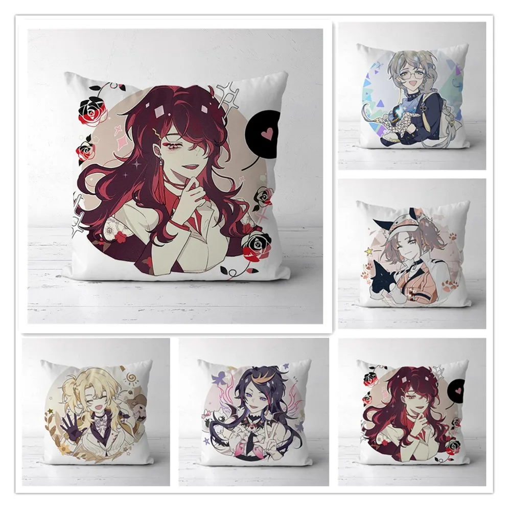 

Luxiem Nijisanji EN Vox Mysta Ike Luca Shu Two Sides Decor Pillow Cushion Case Cover