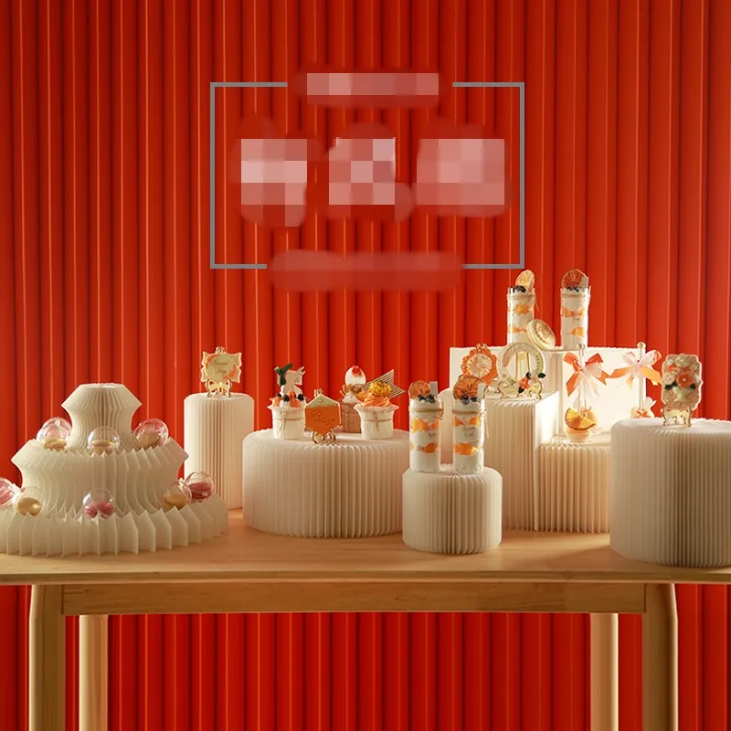 Новый свадебный реквизит белая твердая бумага складные цилиндры стойки