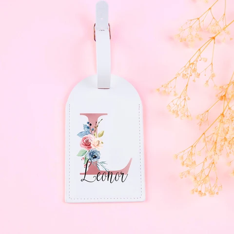 Персонализированное имя из искусственной кожи, багажная бирка, идентификационная этикетка для чемодана, бирки для багажа, дорожные аксессуары, подарок для нее