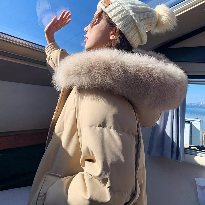 New2022 heavy hair brought down jacket for women loose han edition girlfriends little coat in winter
