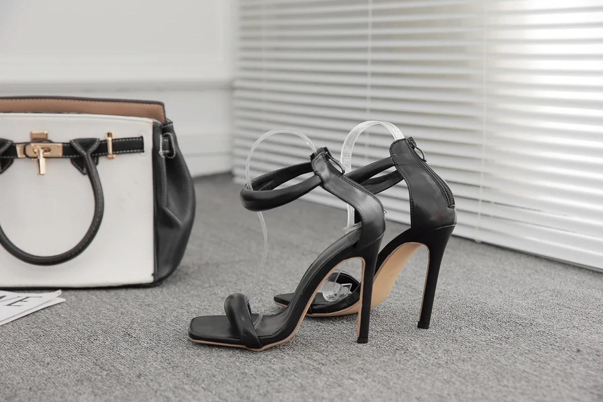 Summer Gladiator Ankle Zipper Women Sandals Thin Heel High Fashion Hollow Out Boot Sandals Party Shoes Pumps Size 34-43