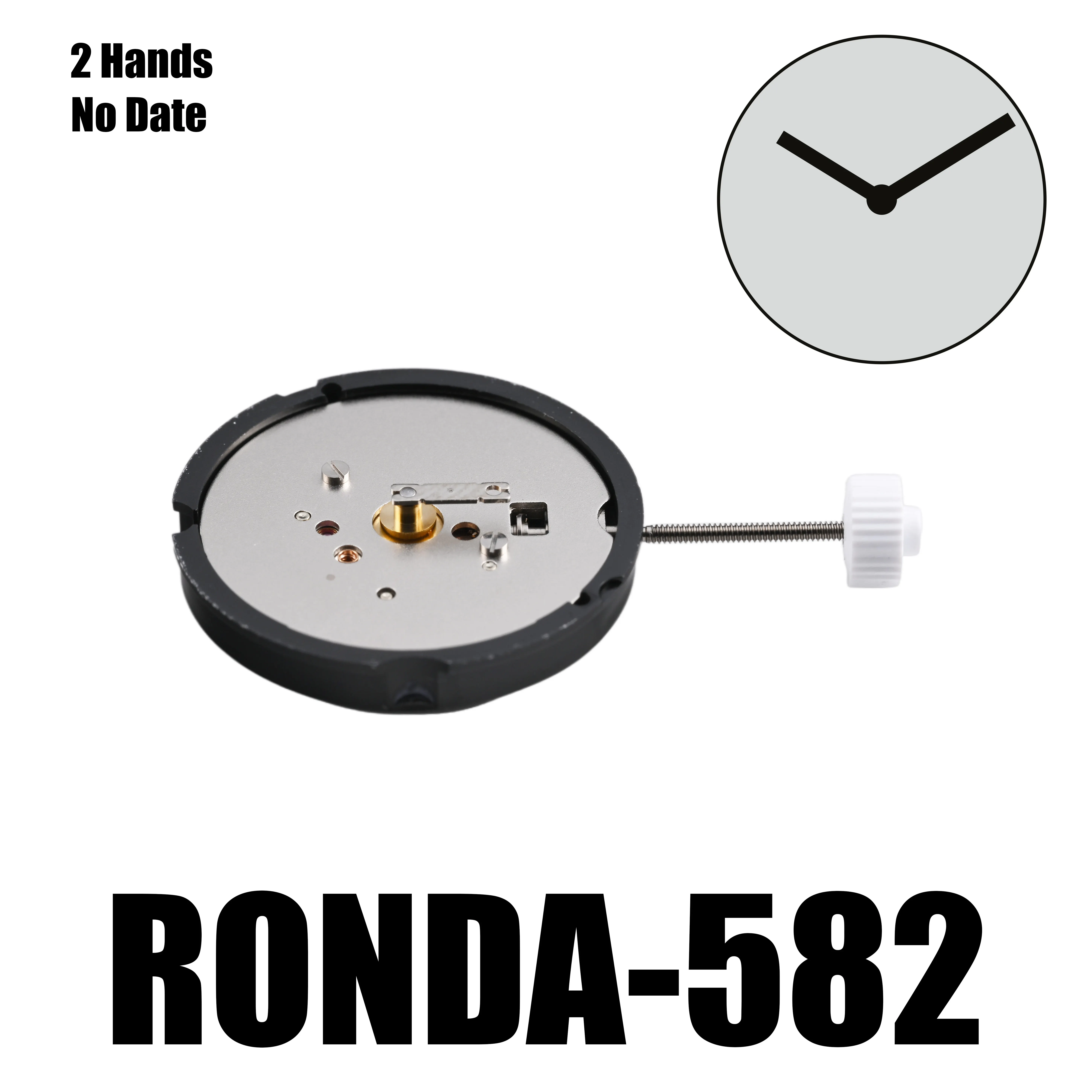 Подлинный механизм 582 швейцарский Ronda 2 стрелки без календаря кварцевый