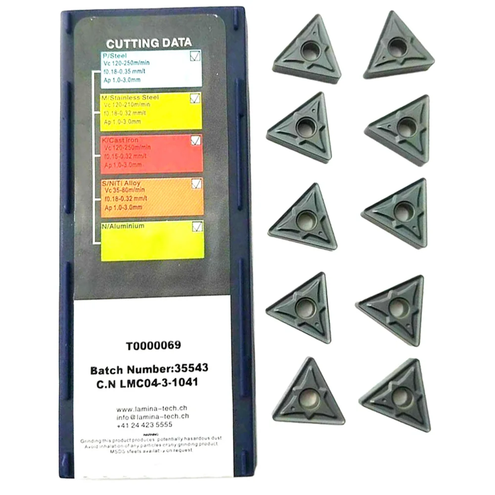 

TNMG160408 NN Insert 10pcs Carbide Inserts Cemented Carbide Cutter Indexable Blade Lathe Turning Tool Practical