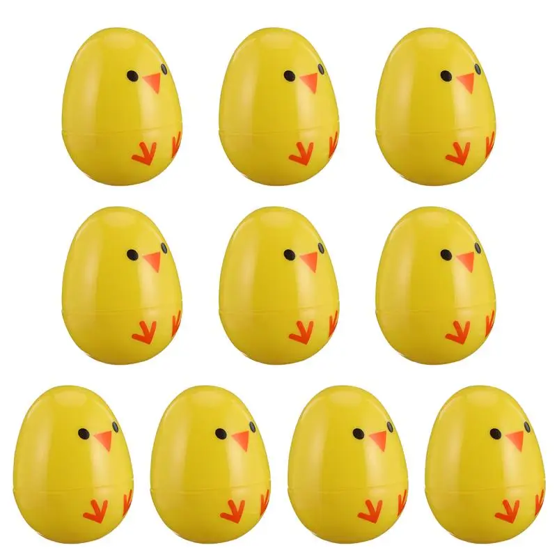 

20pcs Plastic Easter Eggs Chick Printing Eggshells Children's Egg Plaything