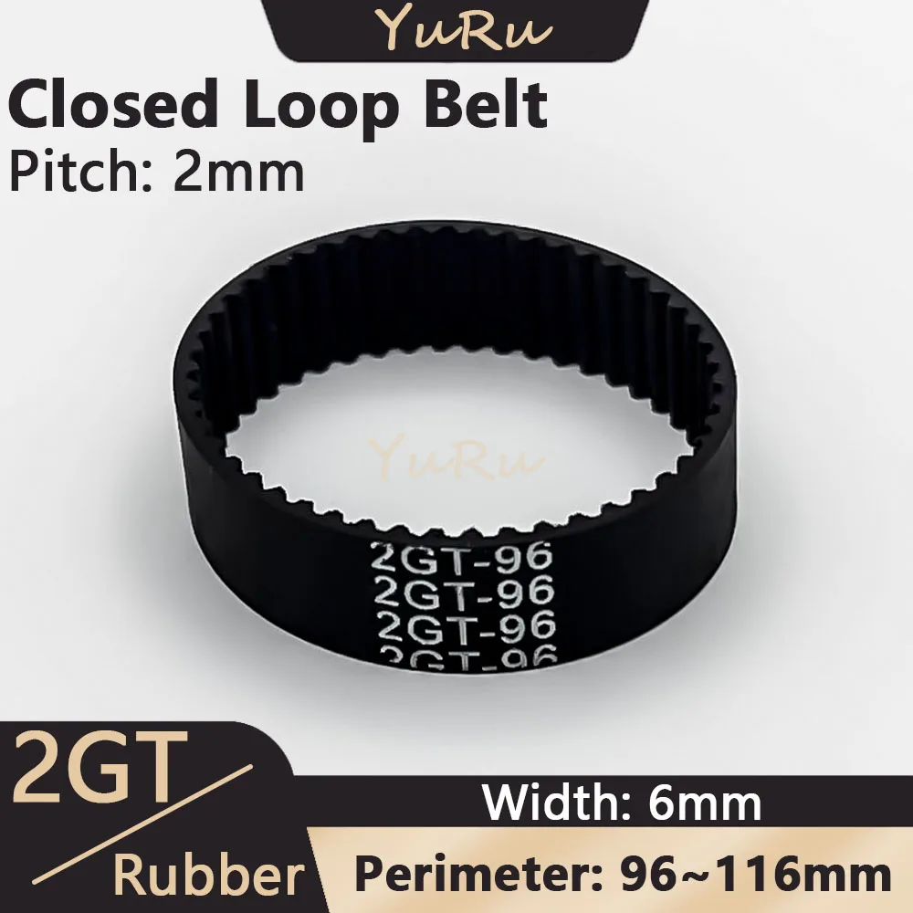2GT 2MGT Closed Loop Belt Width 6mm Perimeter 96 98 100 102 104 106 108 110 112 114 116mm Rubber Timing Belt Synchronous Belt
