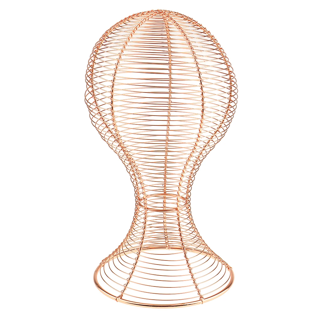

Metal Hat Cap Helmet Rack Hair Wig Holder Storage Display Stand Pink Gold