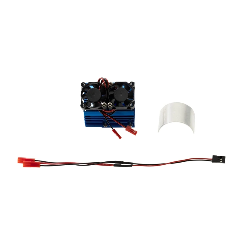 RC Car 41-43Mm Dual Fan Motor Radiator Heat Sink For High Speed 1:8 Traxxas SUMMIT Big S E-REVO E