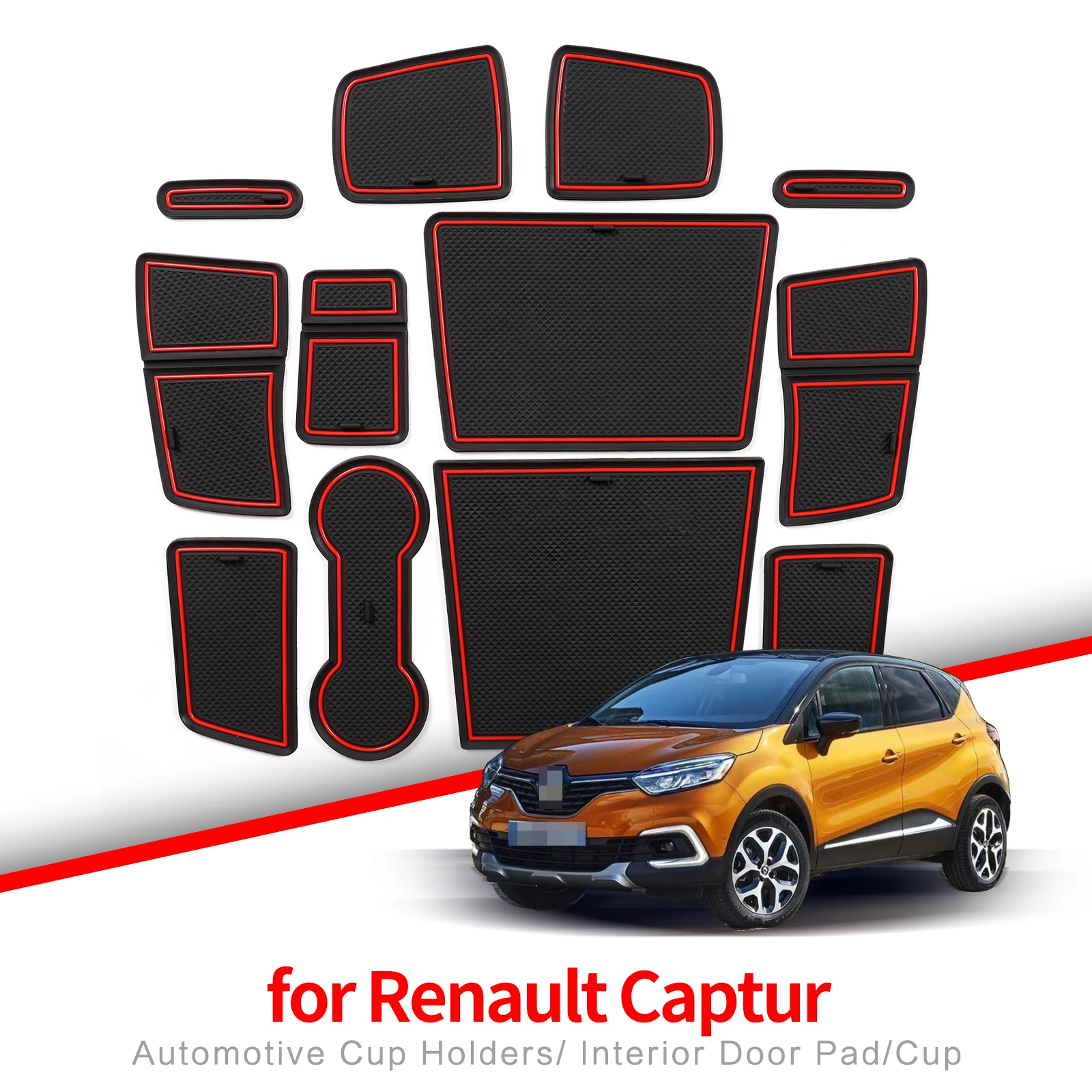 

ZUNDUO Gate Slot Cup Mat for Renault Captur 2019 - 2021 Interior Accessories Anti-Slip Door Groove Pad Non-Slip Rubber Coaster