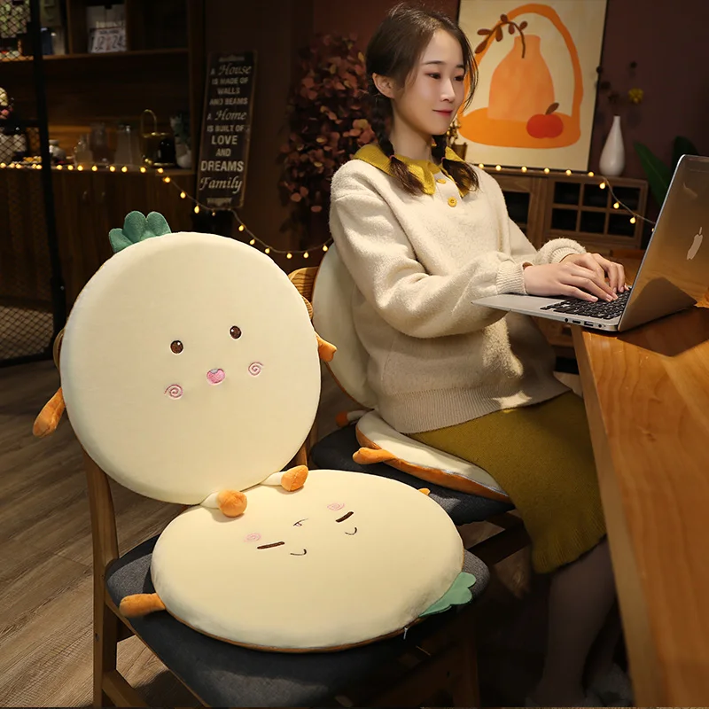

Bread Cushion Soft Smooth Short Plush Thicken Chair Cushion Girls' Cute Seat Cushion Living Room Tatami Cushion