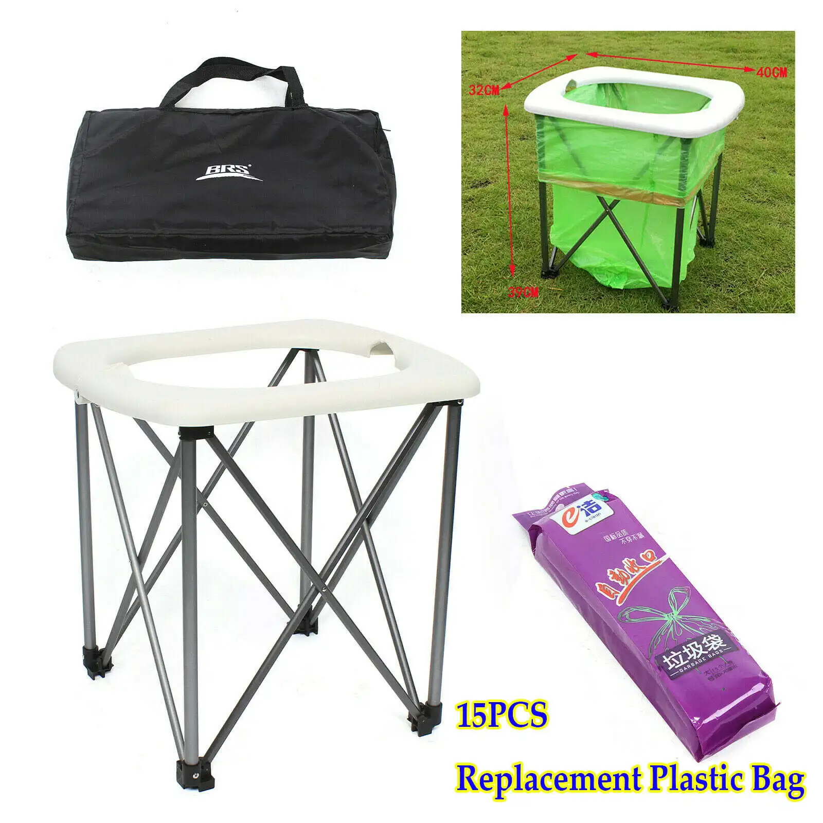 

Outdoor Folding Toilet Seat Hygiene Toilet Load 80kg Travel Camping Hiking