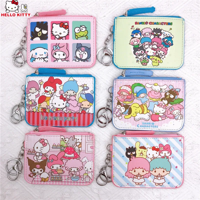 

Sanrio Coin Purse Kuromi Cinnamoroll Work Card Set Cartoon Bus Card Campus Card Wallet Keychain Keyring Card Bag Mini Purse Bag
