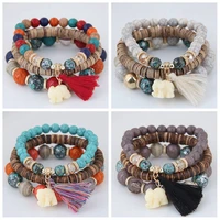 set summer beach jewelry beaded bracelet set turquoise bead bangle set bead bangle set multilayer stackable bracelets