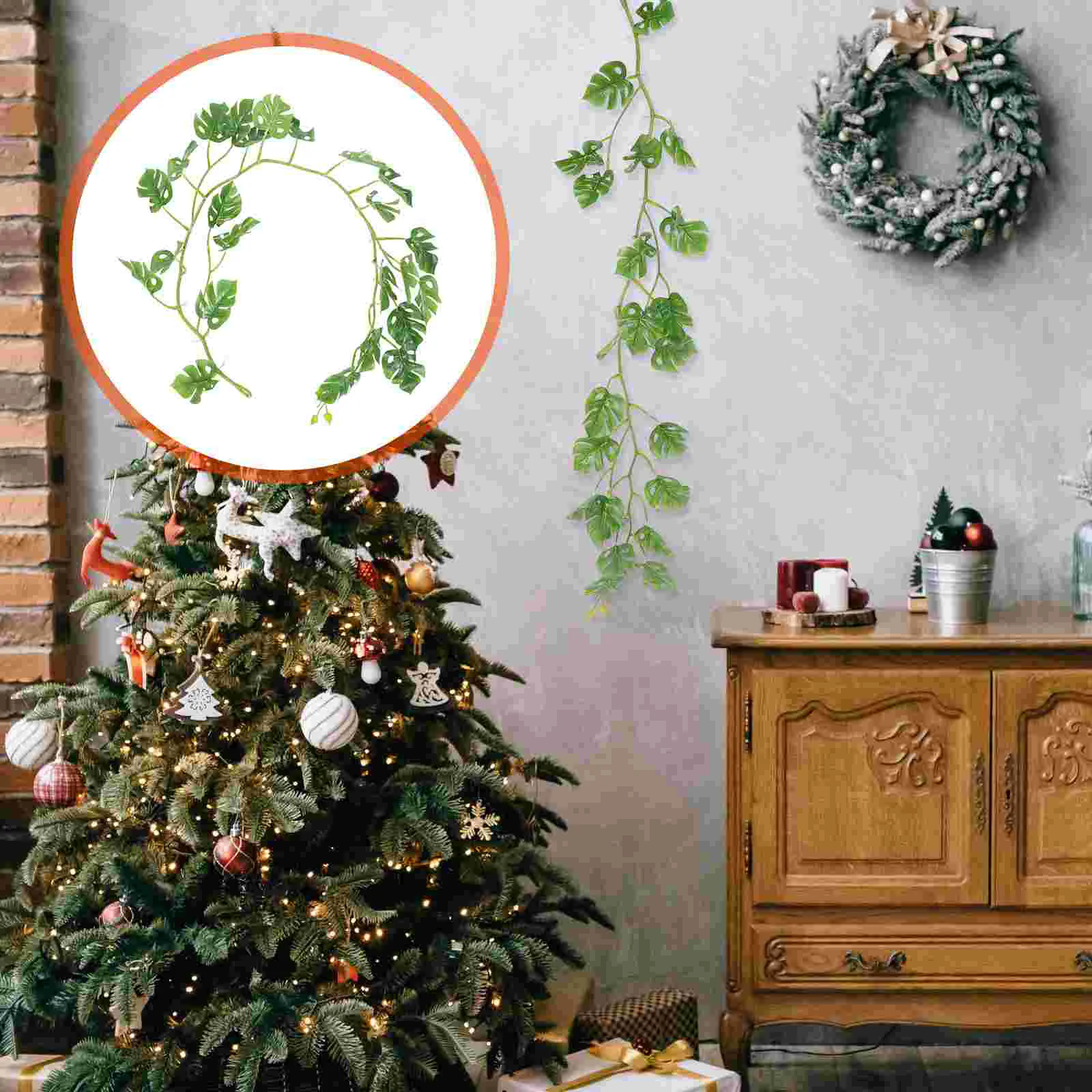 

Rattan Leaves Hanging Artificial Garland Monstera Greenery Pendant Vineplant Fake Decor Simulated Vines Prop Leaf Ornament Palm