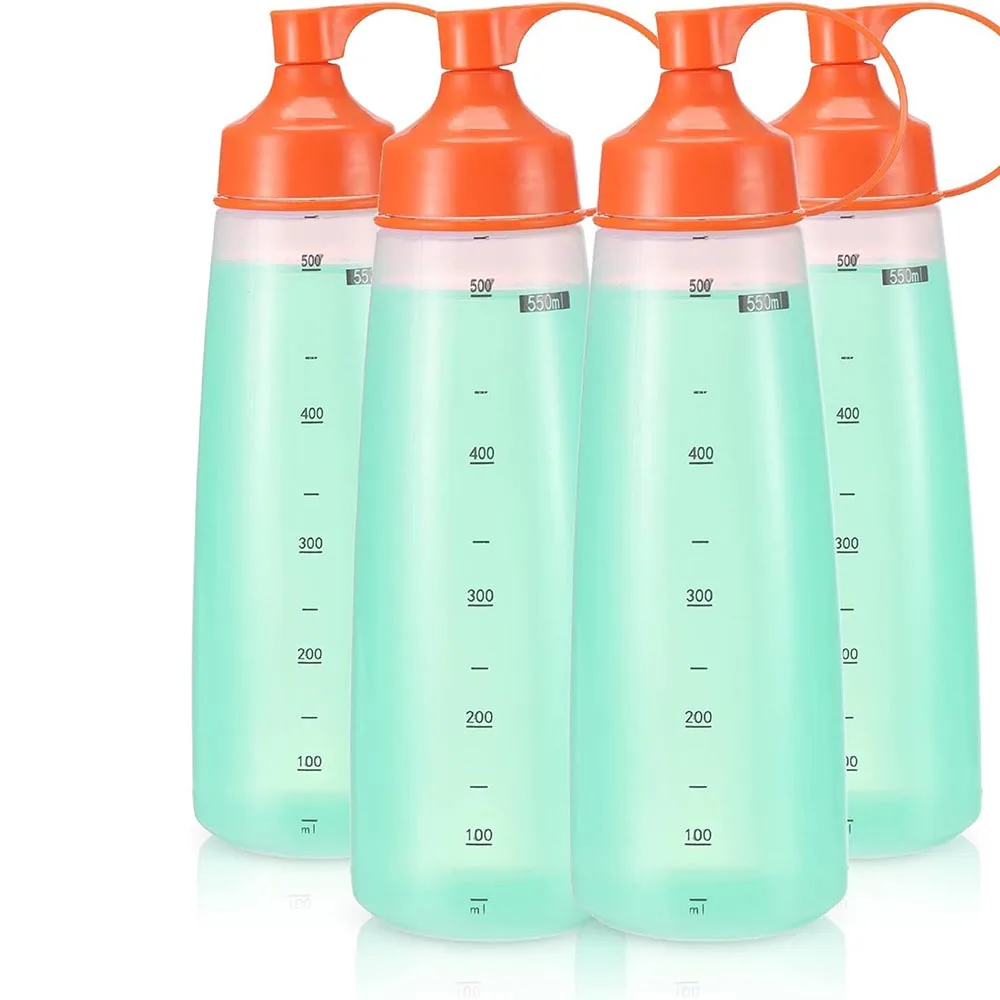 

550mL/19oz Squeeze Bottles Wide Mouth Condiment Bottle Squeeze BPA free for Chunky Sauces Resin Crafts Condiment Squeeze Bottles