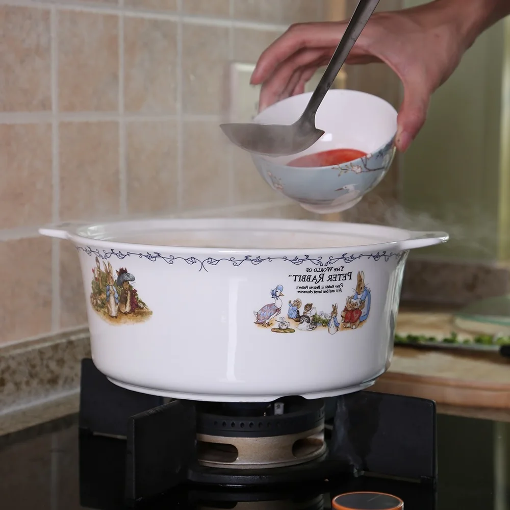 

British Guci export large ceramic pot soup bowl cute cartoon household utility saucepan