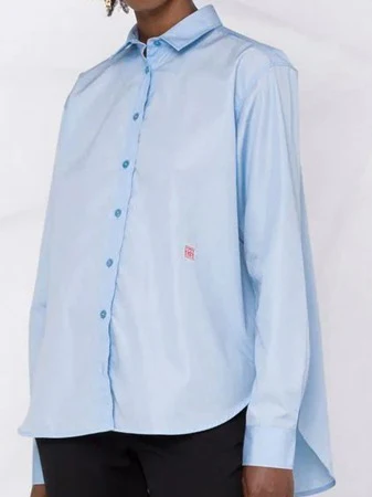 

Letter Embroidery Women Blouses 2022 Spring Autum Laies Solid Turn Bown Collar Single Breasted Shirts Casual Cozy Female Blouse