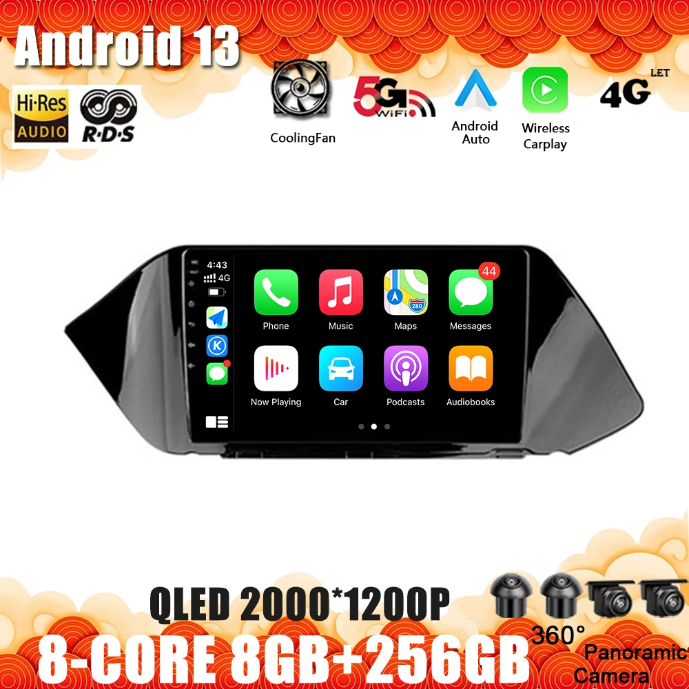 

Автомобильный радиоприемник, мультимедийная навигация, видео 9 дюймов, Android 13, плеер Android, авто CarPlay, GPS, без DVD, BT для Hyundai Sonata DN8 2019 2020