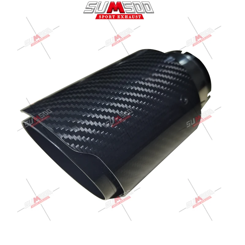 1 шт. глянцевый черный глушитель выхлопной трубы из нержавеющей стали с логотипом