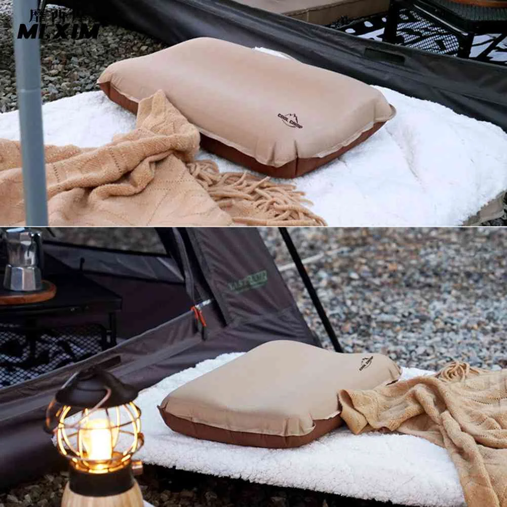 

Inflatable Air Pillow Bed Sleeping Camping Pillow Travel Plane Head Rest Support