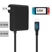 eu us plug ac adapter charger compatible nintendo switch ns game console 2 4a usb type c power
