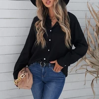 women fashion candy colors pockets patch loose poplin blouses ladies long sleeve business shirts blusas chic tops plus size hot