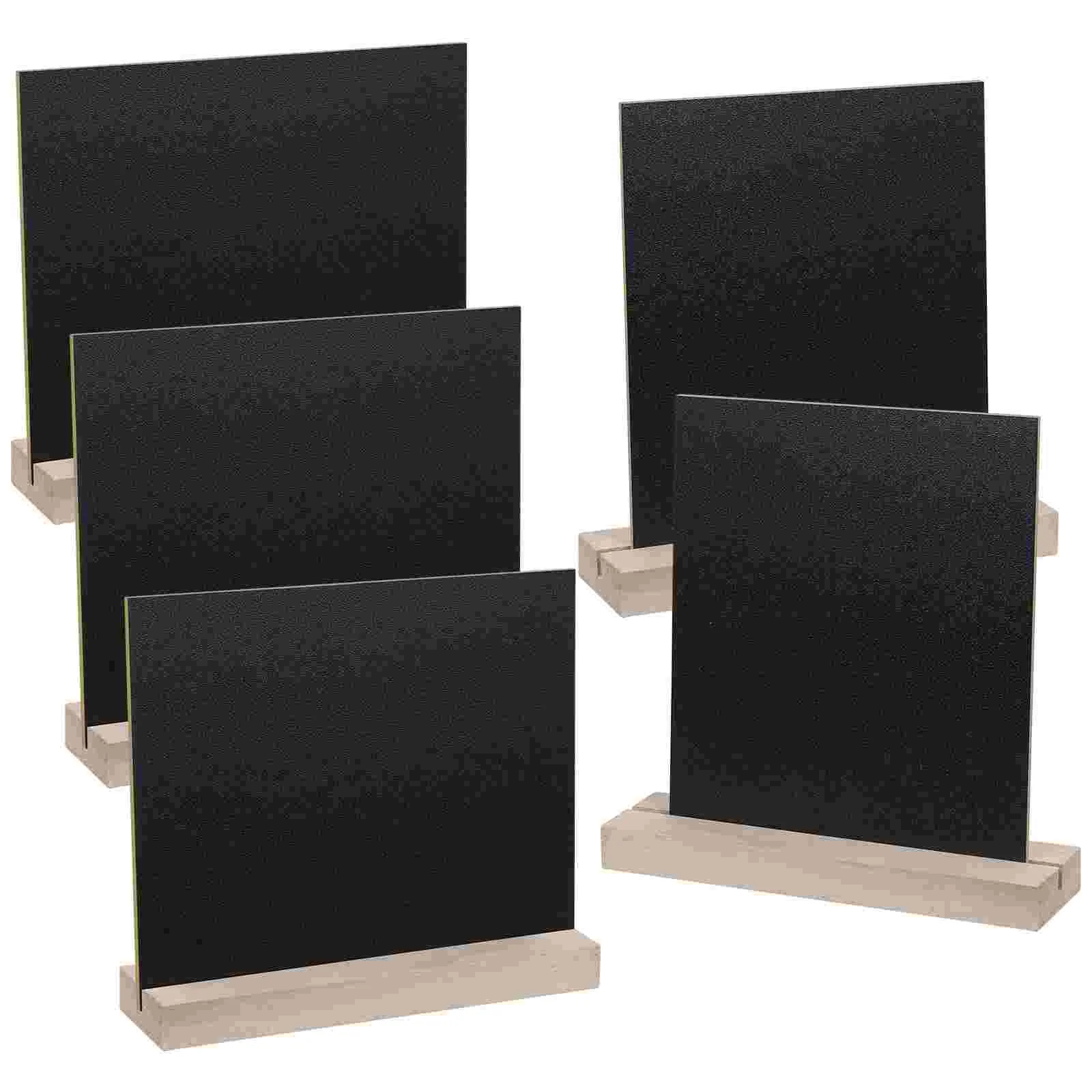 

SUPVOX 5 Sets Tabletop Chalkboard Signs with Wood Stands Double-Sided Mini Message Signs for Party Banquet Wedding