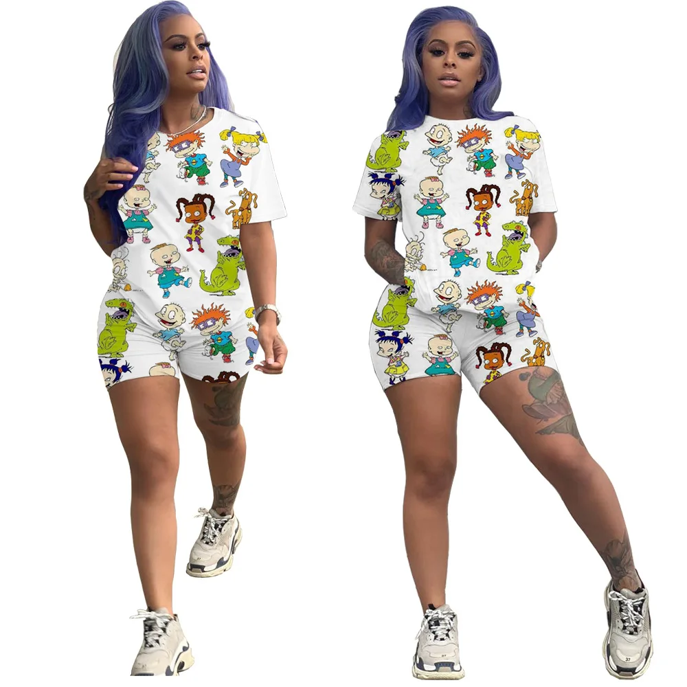 

Cartoon Print Women Home Two-piece Set S-xxxl Plus Sizes Multi Colors for Choice Womens Clothing Women Sweat Suit Set