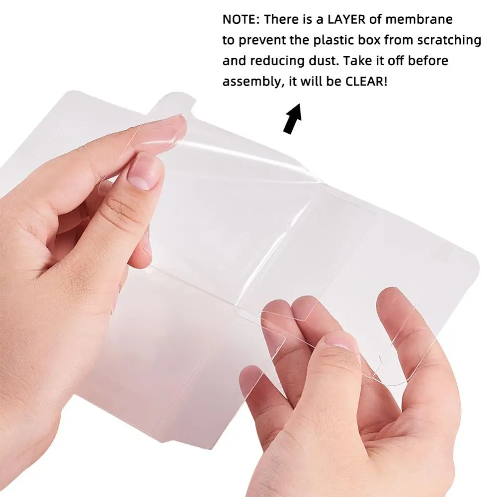 10pcs Clear Plastic Box 10x10x10cm Cube Foldable PET Boxes For Candy/Jewelry/Crafts Packaging Display Containers