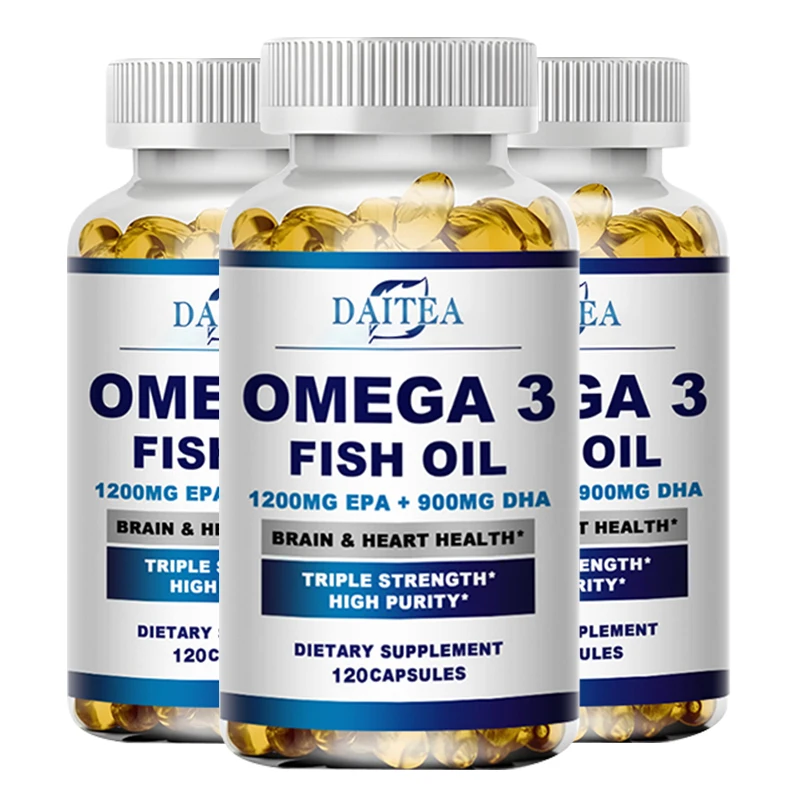 

Omega 3 Fish Oil Capsules Contain Acids EPA and DHA - Help Promote Heart, Brain, Bone and Joint Health, Strengthen Immunity,