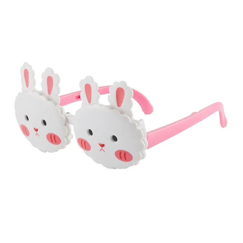 

Крутые детские солнцезащитные очки для девочек и мальчиков с кроликом, Мультяшные очки с откидной крышкой, забавные детские очки, небьющаяс...