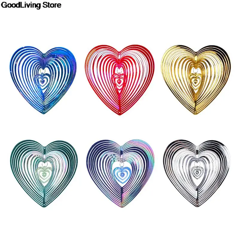 

Geometric Art Heart Wind Spinner Yard Art Beating Heart Wind Spinner Balcony Outdoor Garden Decoration Ornament Dream Catcher